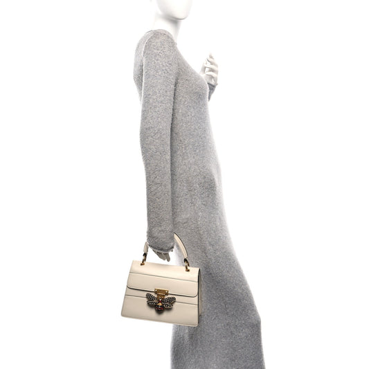 Calfskin Small Queen Margaret Top Handle Bag Mystic White