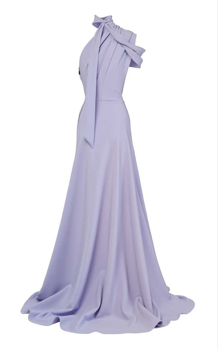 A Line One Shoulder Lilac Prom Dress Long Evening Party Dress S7022