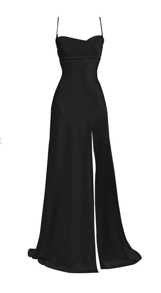 Black Simple Long Evening Dresses Prom Gown S6959