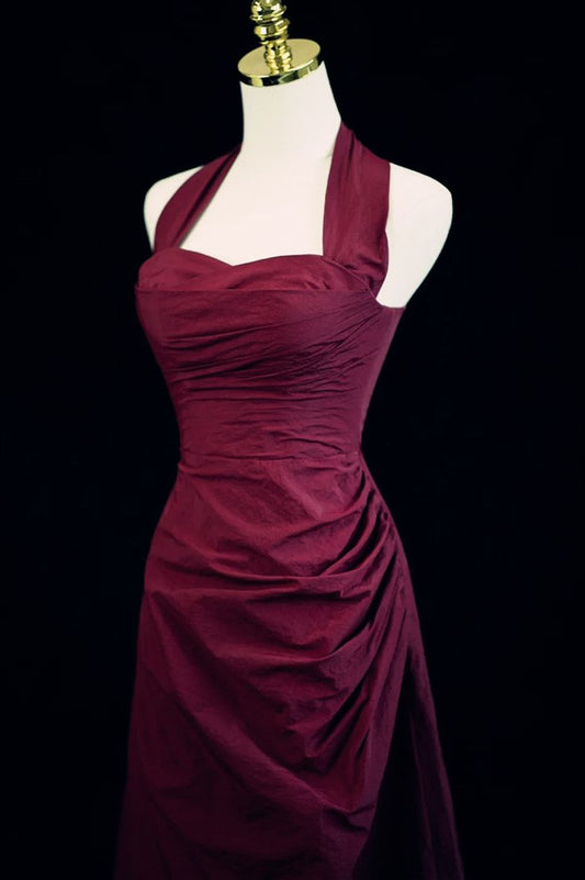 A-line Halter Sweetheart Long Party Dress, A-line Prom Dress S5351