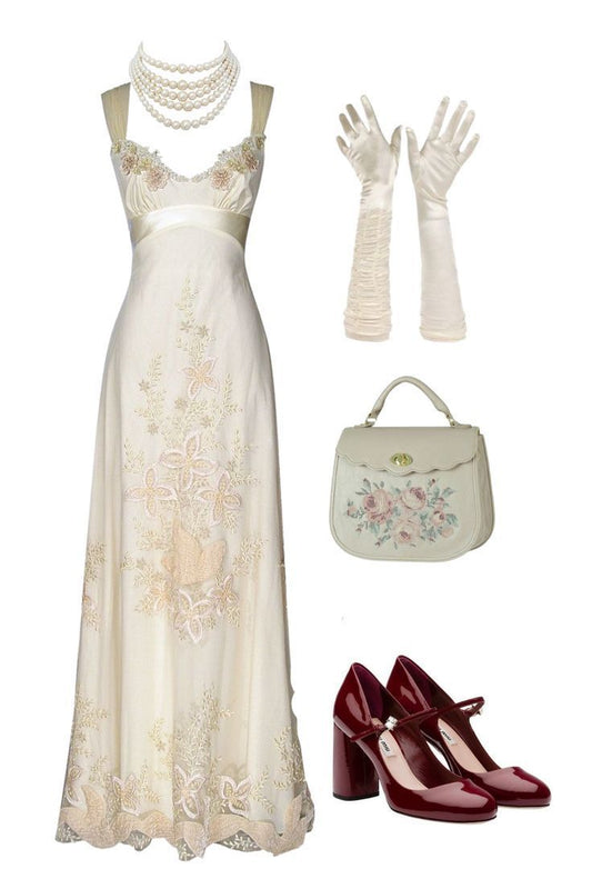 Vintage A Line Straps Satin Long Prom Dress S6990