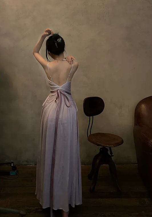 beautiful backless seaside holiday dress party dress S6053