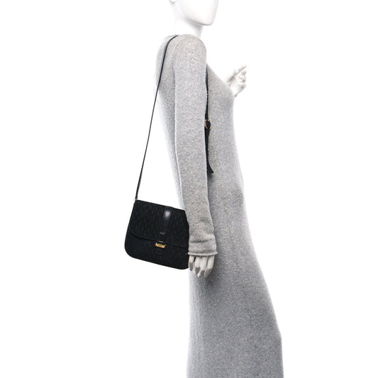 Suede All-Over Monogram Small Le Monogramme Satchel Black