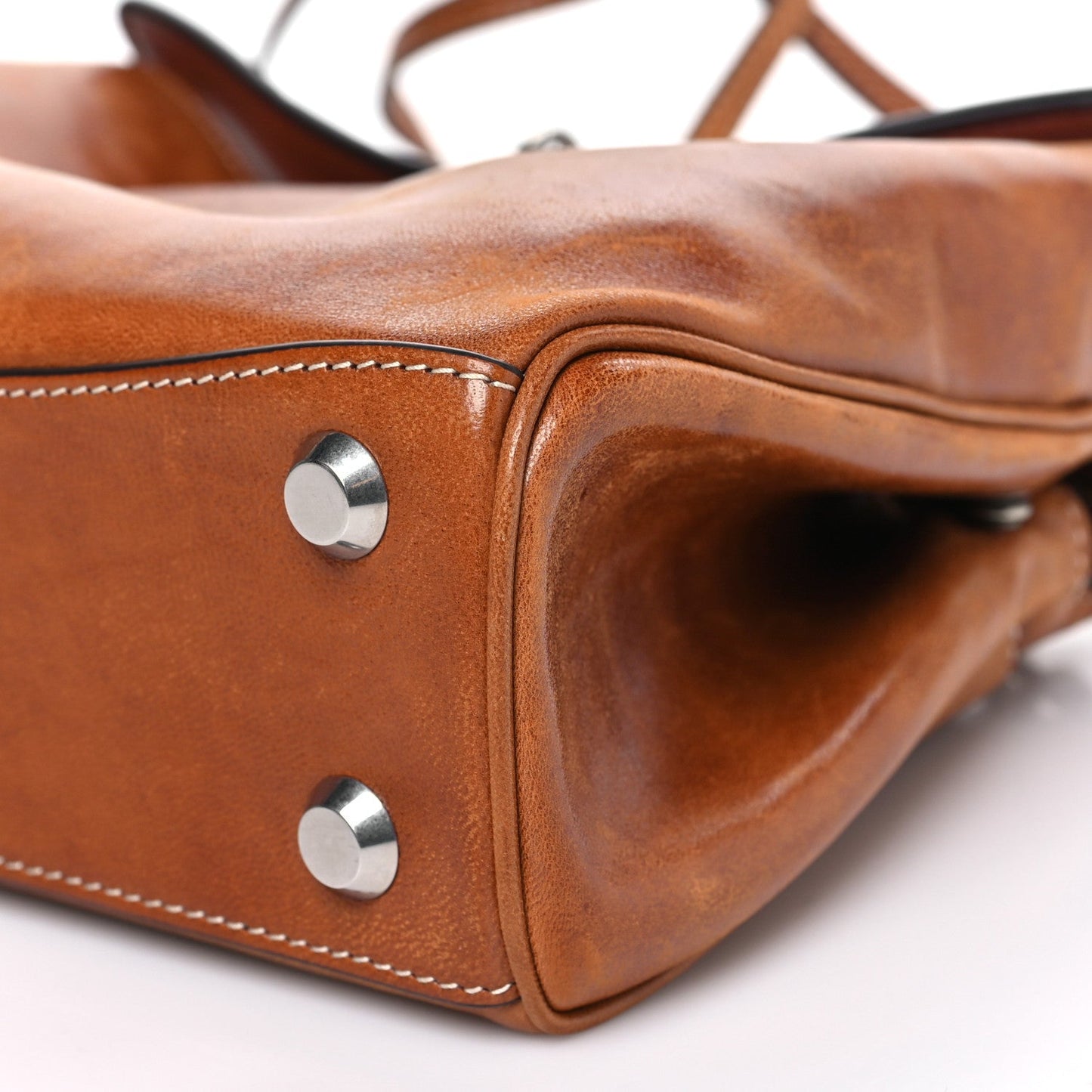 Vegetable Tanned Lambskin Mini Rodeo Top Handle Handbag Tan Cowboy