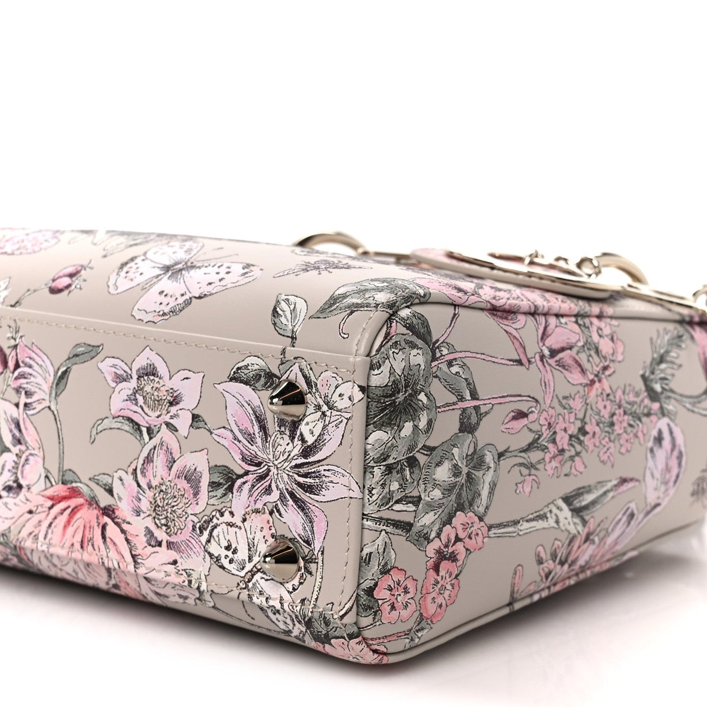 Calfskin Flower Printed Small My ABCDior Lady Dior Pink Multicolor