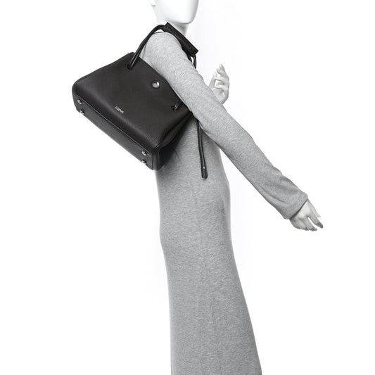 Grained Calfskin Medium Madrid Bag Dark Ebony