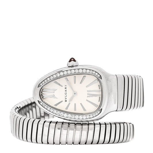 Stainless Steel Diamond Bezel 35mm Serpenti Tubogas Quartz Watch
