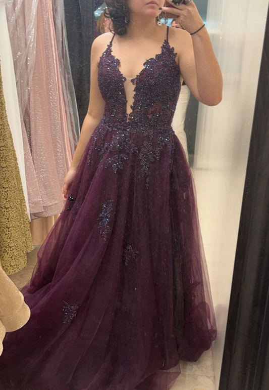 Dark Purple long Prom Dresses Evening Gown S3530