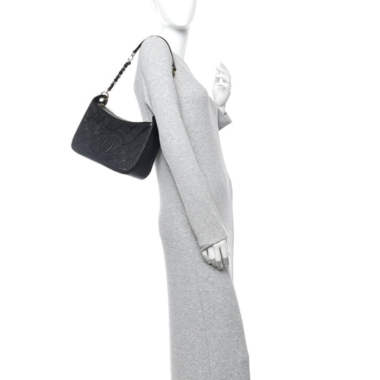 Caviar Quilted Timeless CC Shoulder Bag Black