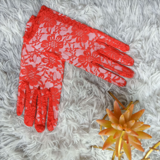 Bridal wedding gloves sun protection short lace full finger thin gloves performance gloves S6251