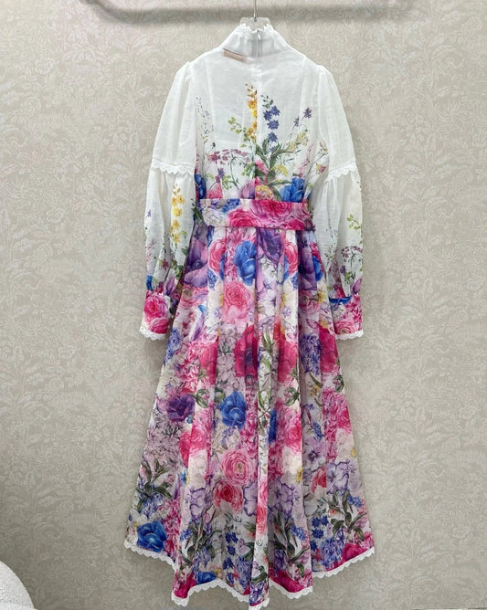 ZIMMER FLORAL PRINT DRESS WITH STAND COLLAR 269177