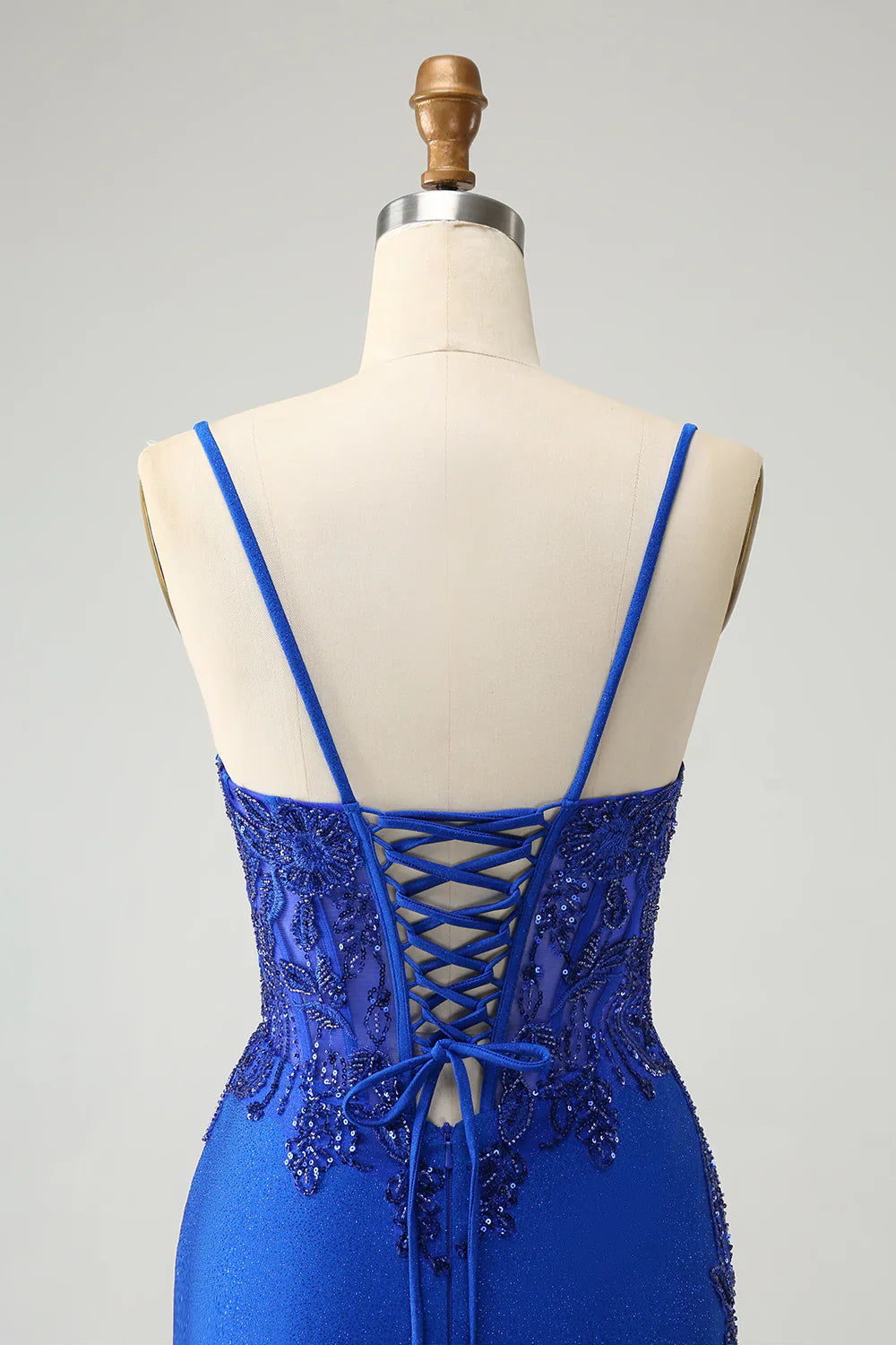 omberprom Homecoming Dress Royal Blue Glitter Beading Corset Graduation Dresses