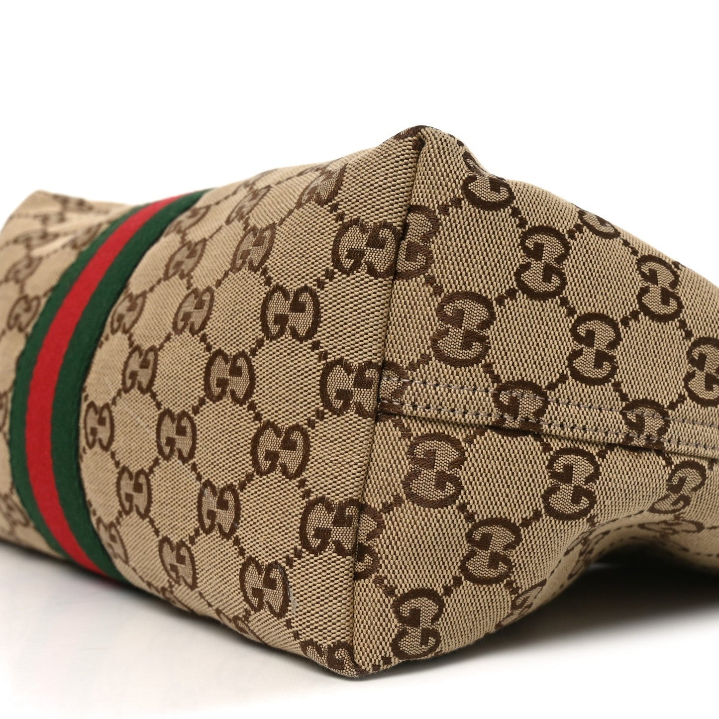 Monogram Web Small Giglio Tote Beige Dark Brown
