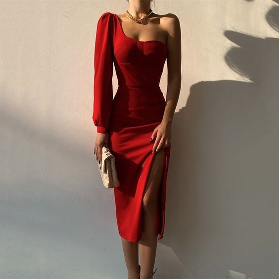 Red Sheath Prom Dress Party Dress S2407