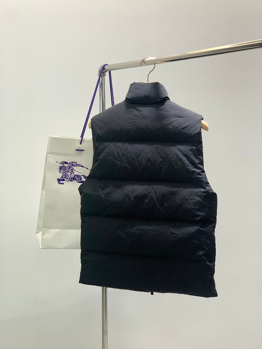 Burberry 25 Down Vest Black Mix Colors Polyester Cotton