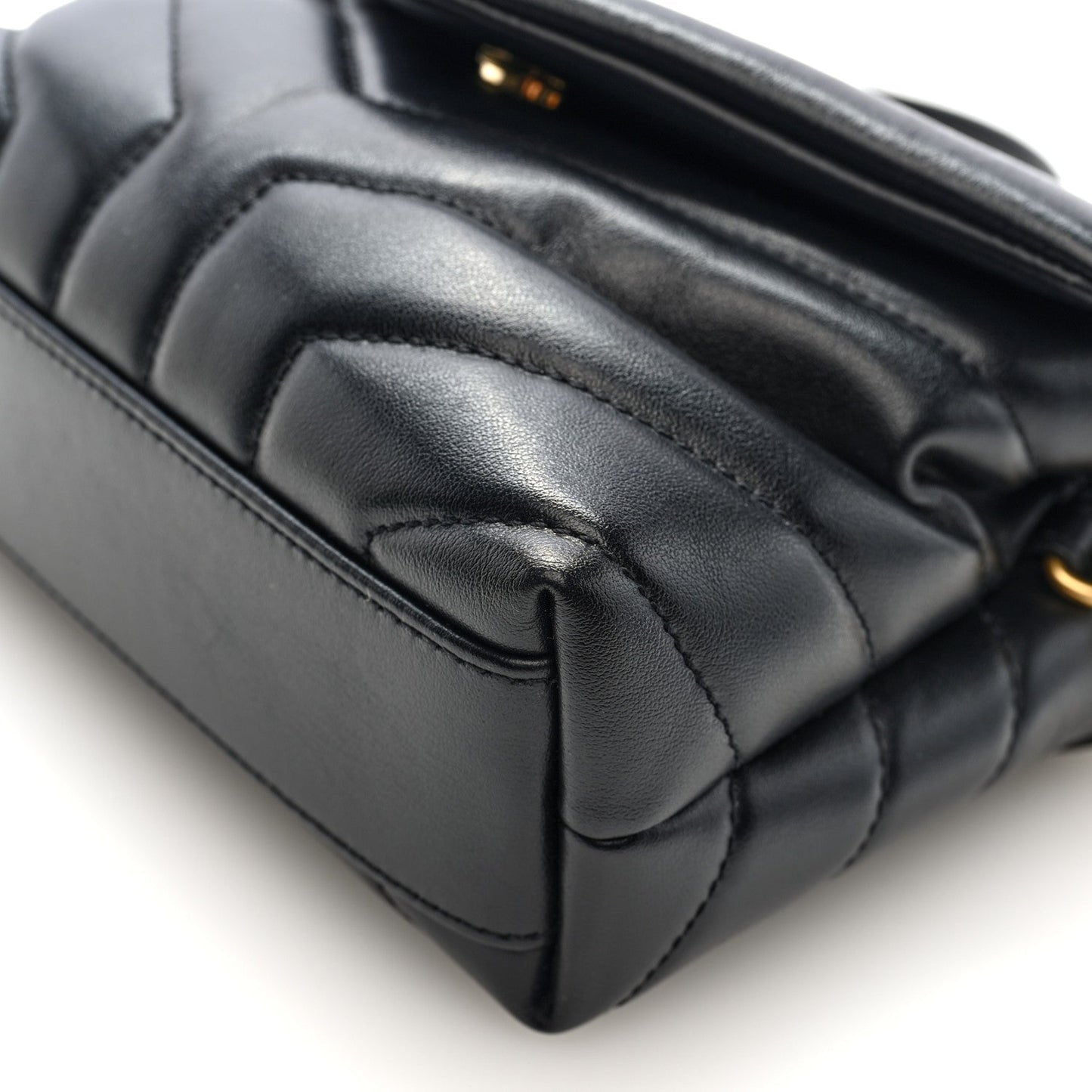 Calfskin Y Quilted Monogram Toy Loulou Crossbody Bag Black