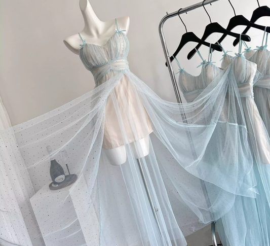 Blue teardrop diamond tulle skirt R2063