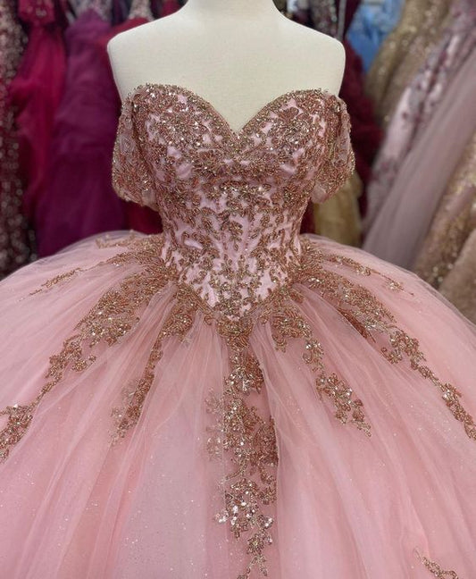Pink Ball Gown Long Prom Gown Elegant Evening dress