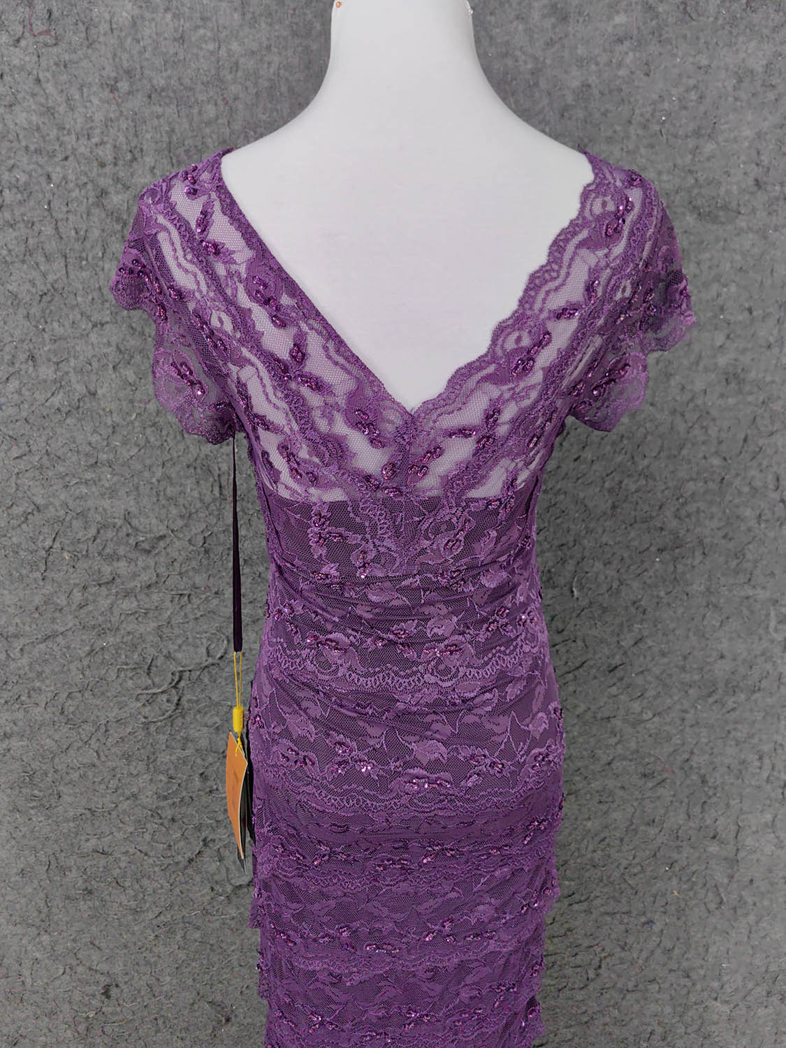 Elegant Purple V-Neck Lace Long Prom Dress Evening Dress P4643