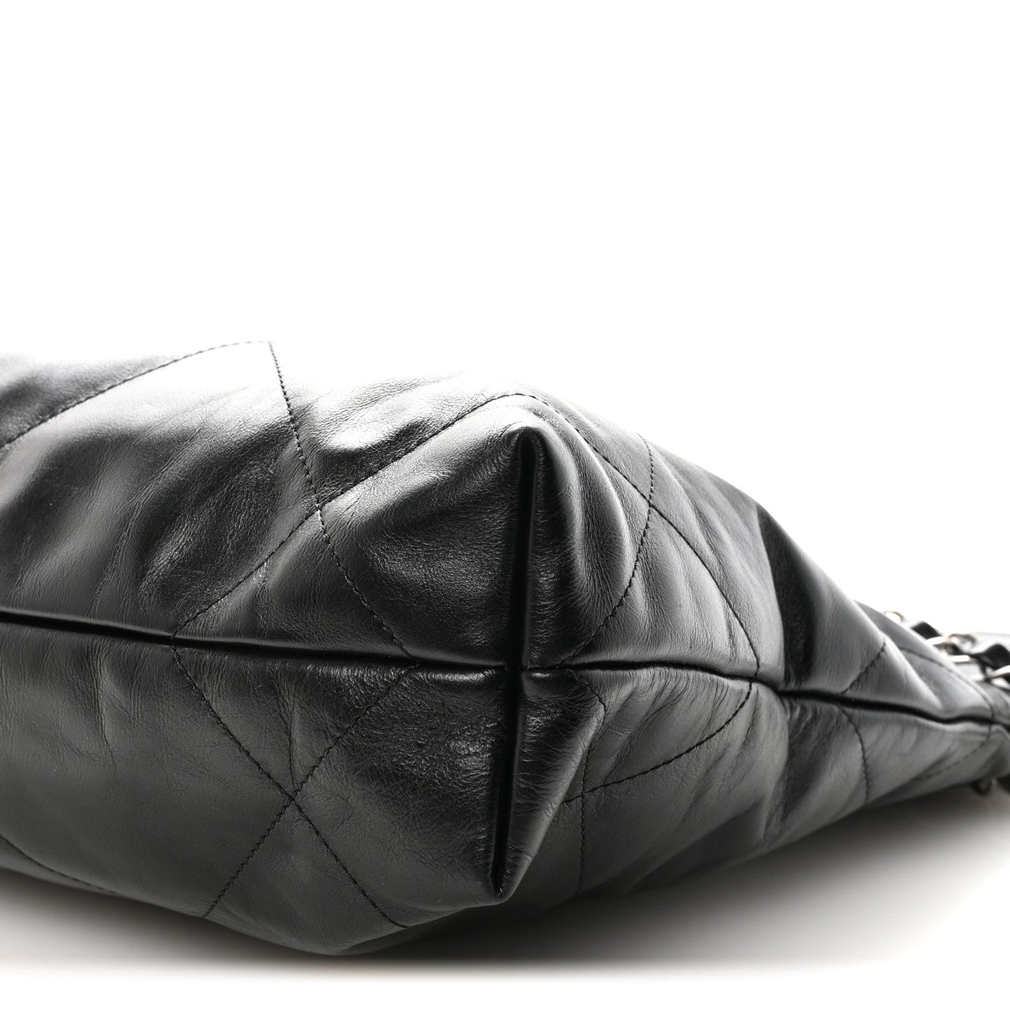 Shiny Calfskin Quilted Small Chanel 22 Black