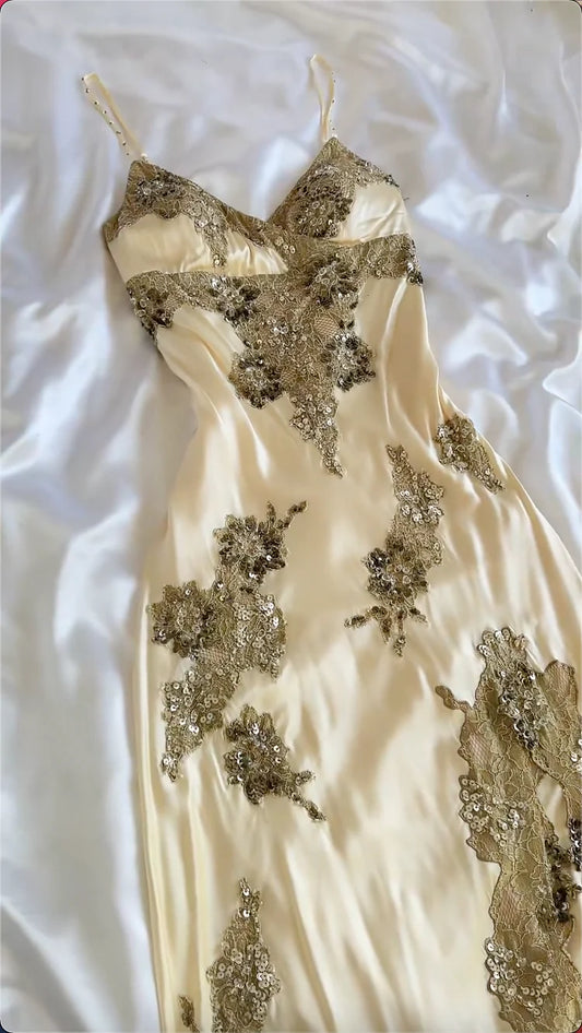 Sexy V Neck Lace Appliques Long Prom Dress Party Dress S6453