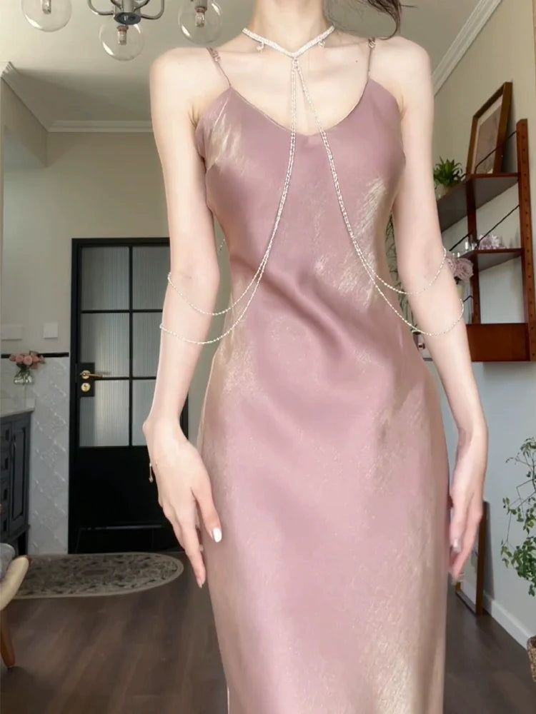 V-neck evening dress long prom dress birthday party dress S5937