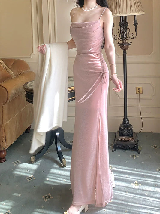 Pink evening dress prom dress pink birthday dress S5940