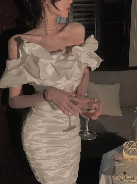 Birthday party dress luxury off shoulder dress S5775