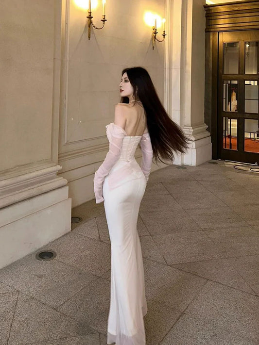 party dress off shoulder mermaid dress S5777