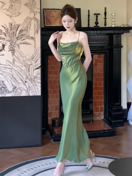 Green suspender dress luxury birthday dress S6142