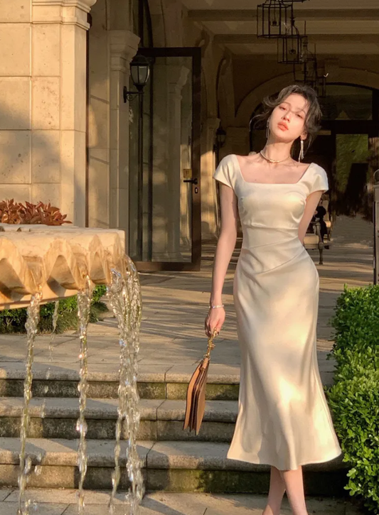 Summer Women Bodycon Elegant Midi Dresses Wedding Evening Birthday Gown S5404
