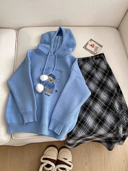 cute bear long-sleeved sweater S4752