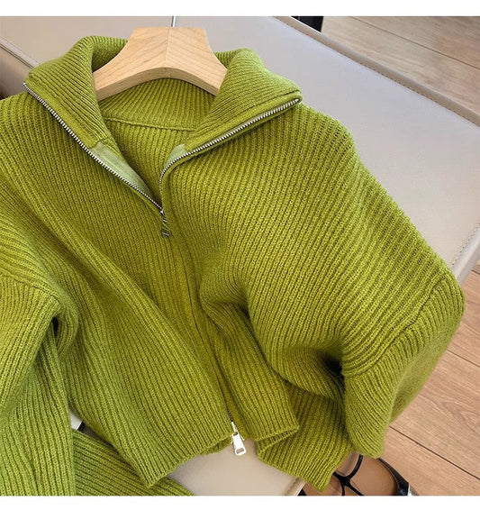 Autumn soft sweater jacket for women knitted cardigan S4844