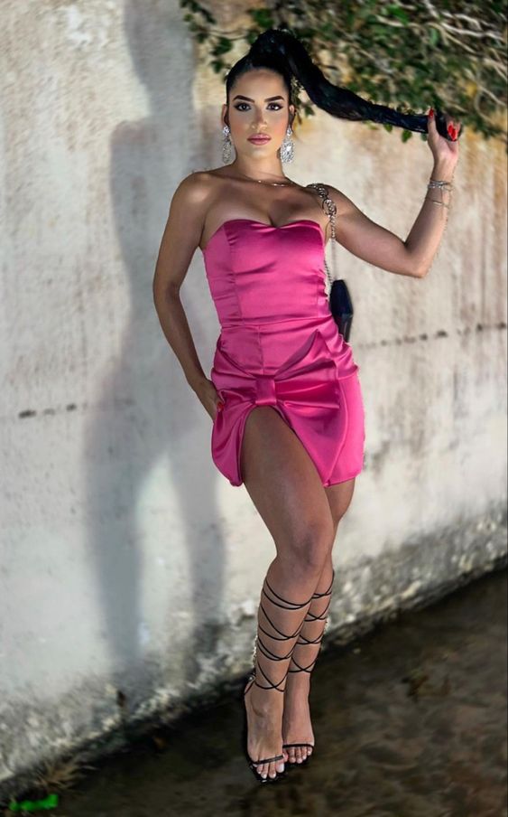 Short Party Dress Bowknot Evening Dress S4995