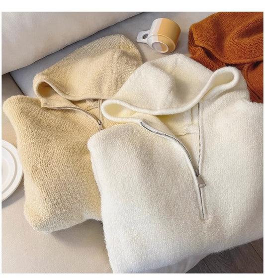 Designed half-zip sweater jacket for women new fashion casual sweater S4881