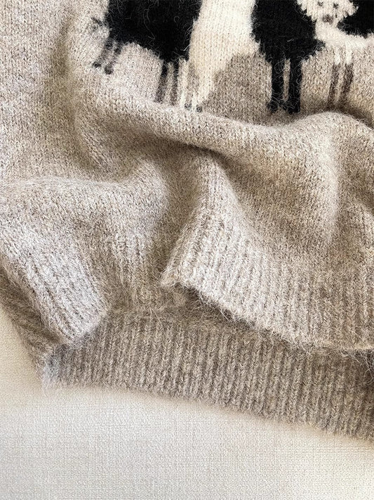 Cute soft sweater round neck top S4750
