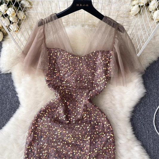 elegant sequin dress women's dress S4654