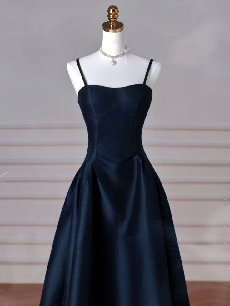 Simple A-Line Satin Long Prom Dress, Long Formal Dress S5275