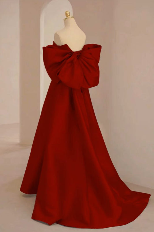 A-Line Sweetheart Neck Satin Long Prom Dress, Long Formal Dress S5191