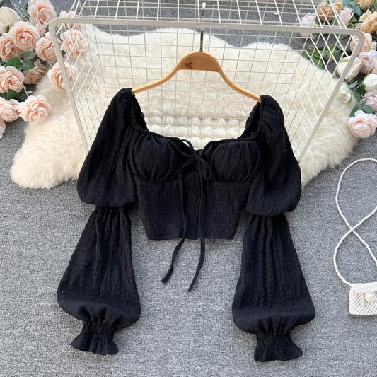 Cute Long Sleeve Tops, Crop Tops S4385