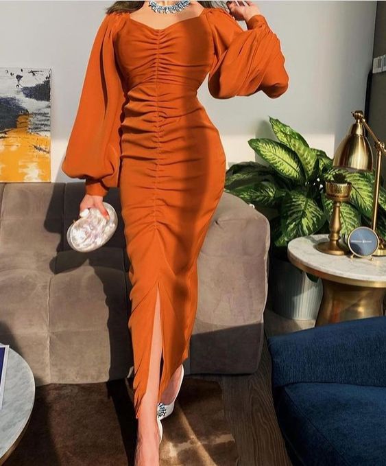 Orange Tight prom Dress Party Dress S2644