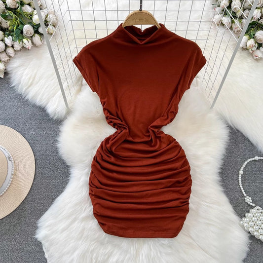 fashion sexy elastic tight short dress for women S4159