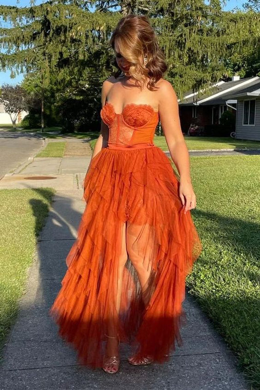 A-Line Sweetheart Lace and Tulle Prom Dresses Formal Evening Gowns S3812