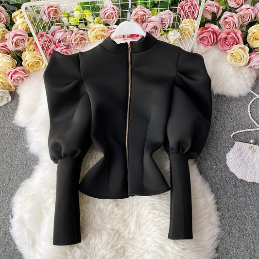 Elegant shirt for women long-sleeved puff sleeve top S4084