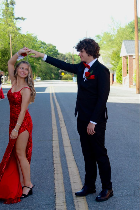 Red Mermaid Formal Evening Dresses Long Prom Dresses S3813