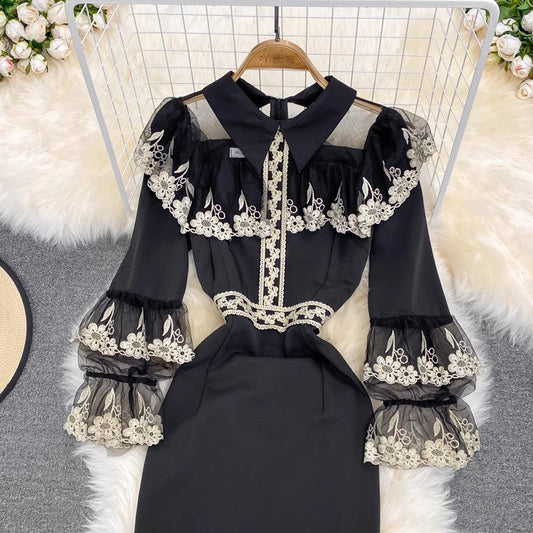 elegant embroidery dress S4206