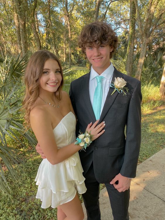 Short A-line Ivory Short Homecoming Dresses S2694