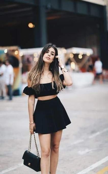 Two Piece Black Short Homecoming Dress S2834