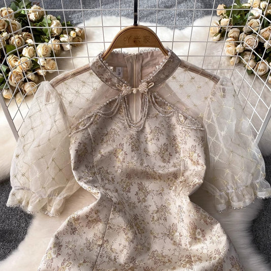 A-line jacquard dress S4314