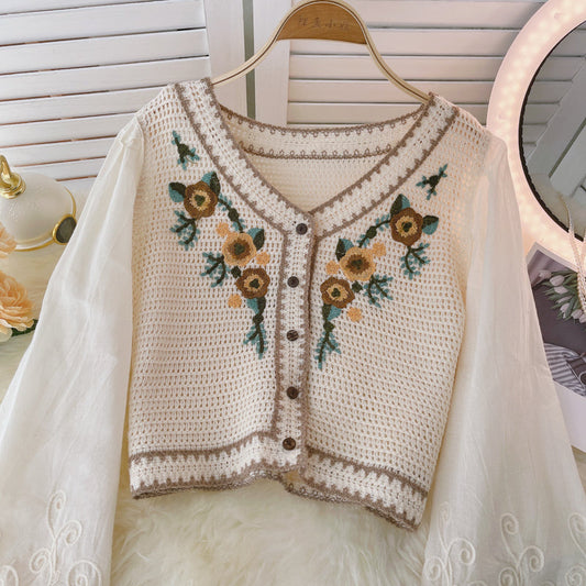 Cute Embroidered Crop Top S4382